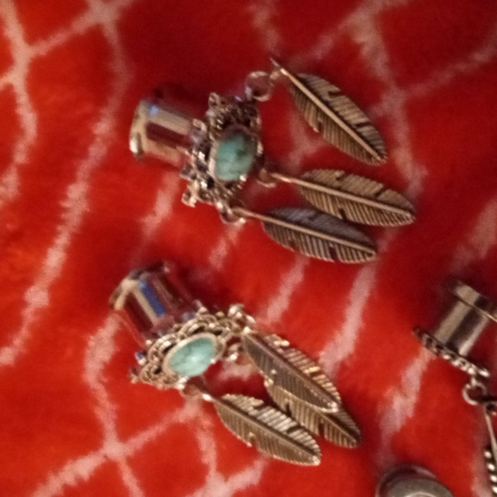 Silver Gaged Ear Rings (NWNT) - Picture 2 of 3